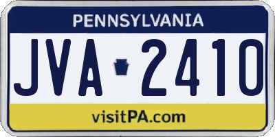 PA license plate JVA2410