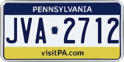 PA license plate JVA2712