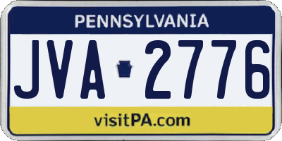 PA license plate JVA2776