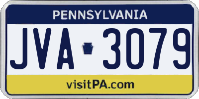 PA license plate JVA3079