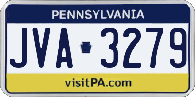 PA license plate JVA3279
