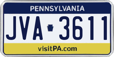 PA license plate JVA3611