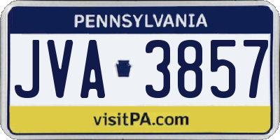 PA license plate JVA3857
