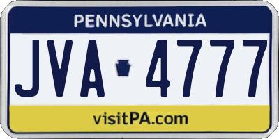 PA license plate JVA4777