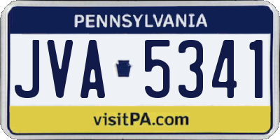 PA license plate JVA5341