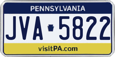 PA license plate JVA5822