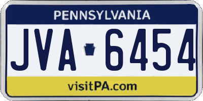 PA license plate JVA6454