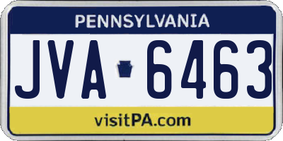 PA license plate JVA6463