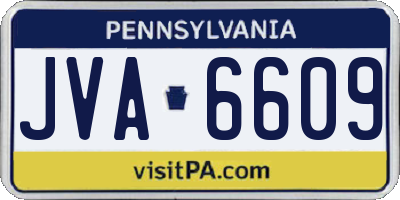 PA license plate JVA6609