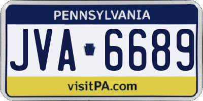 PA license plate JVA6689