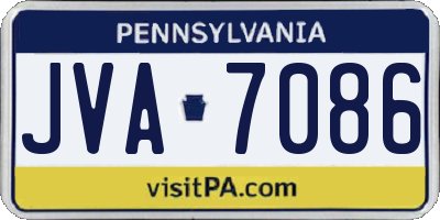 PA license plate JVA7086