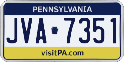 PA license plate JVA7351