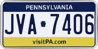 PA license plate JVA7406