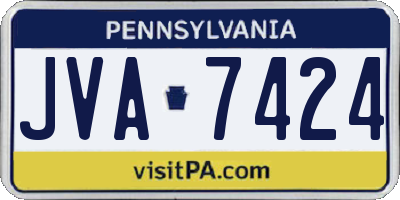 PA license plate JVA7424