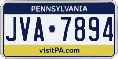 PA license plate JVA7894