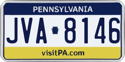 PA license plate JVA8146