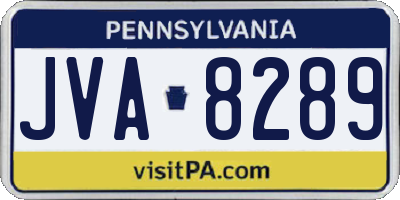 PA license plate JVA8289