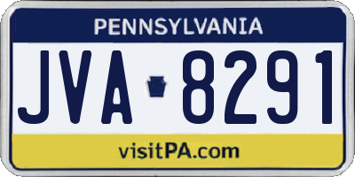 PA license plate JVA8291