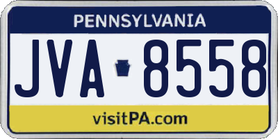 PA license plate JVA8558