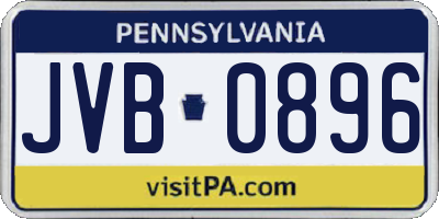PA license plate JVB0896