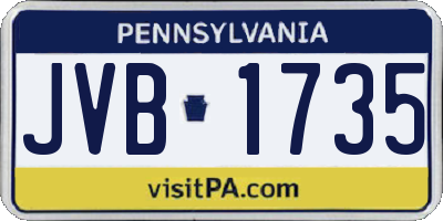 PA license plate JVB1735