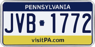 PA license plate JVB1772
