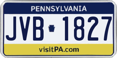 PA license plate JVB1827