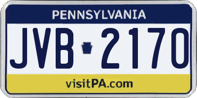 PA license plate JVB2170