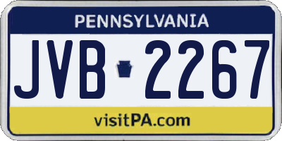 PA license plate JVB2267