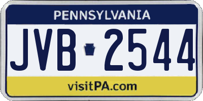 PA license plate JVB2544