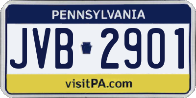 PA license plate JVB2901
