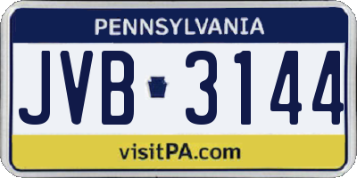 PA license plate JVB3144