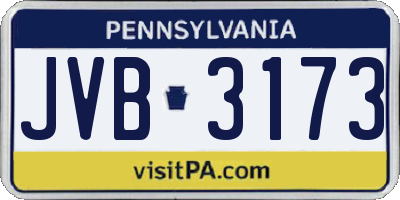 PA license plate JVB3173