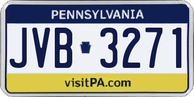 PA license plate JVB3271