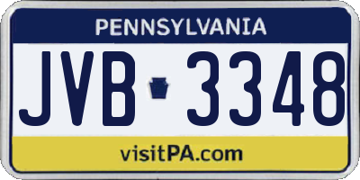PA license plate JVB3348