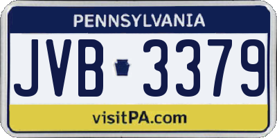 PA license plate JVB3379