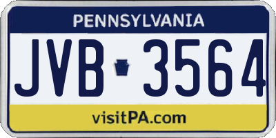 PA license plate JVB3564