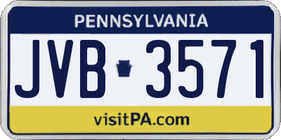 PA license plate JVB3571