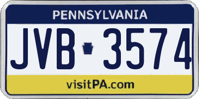 PA license plate JVB3574