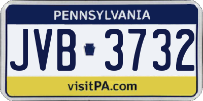 PA license plate JVB3732