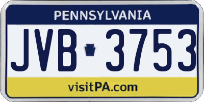PA license plate JVB3753