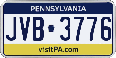 PA license plate JVB3776