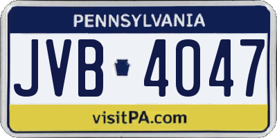 PA license plate JVB4047