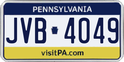 PA license plate JVB4049