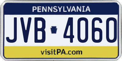 PA license plate JVB4060