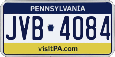 PA license plate JVB4084
