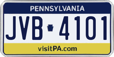 PA license plate JVB4101