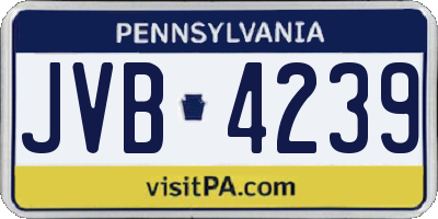 PA license plate JVB4239