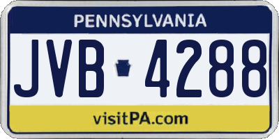 PA license plate JVB4288