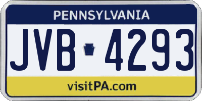 PA license plate JVB4293